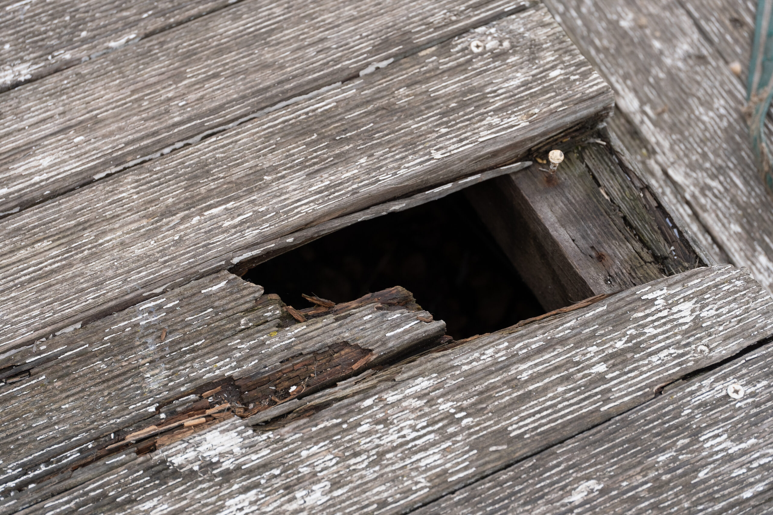 Damaged Wooden Deck Showing Example of Premises Liability