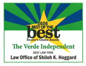 2026 Best of the Best Reader's Choice Award for Best Law Firm, presented to the Law Office of Shiloh K. Hoggard